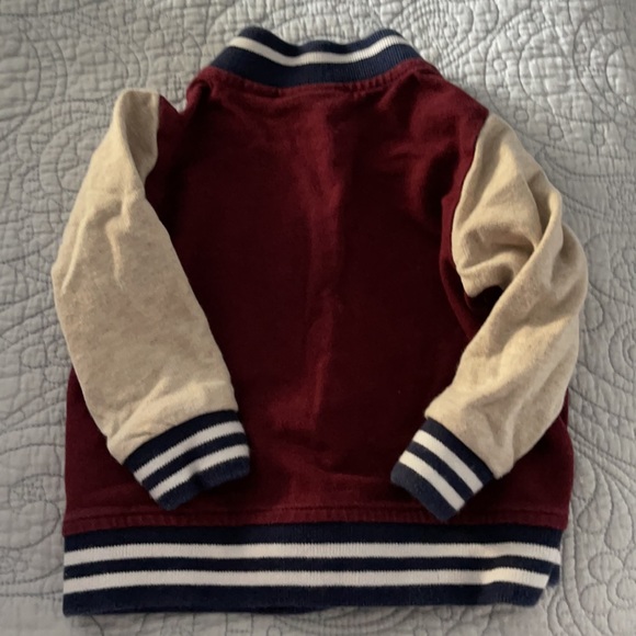 9-12 months Varsity jacket snap front maroon, tan, navy. 52 Varsity Front pocket - Picture 7 of 7